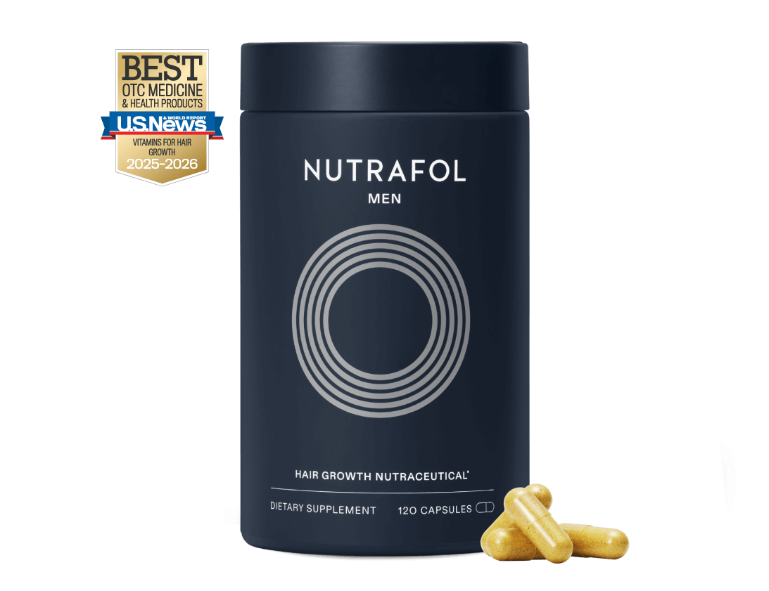 Nutrafol Men's Hair Growth Supplements, Clinically Tested for Visibly Thicker Hair and Scalp Coverage, Dermatologist Recommended - 1 Month Supply