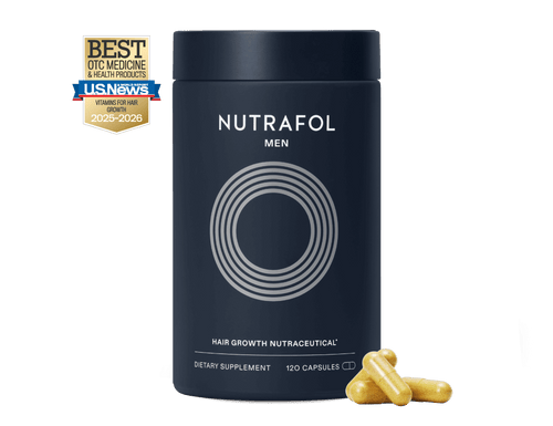 Nutrafol Men's Hair Growth Supplements, Clinically Tested for Visibly Thicker Hair and Scalp Coverage, Dermatologist Recommended - 1 Month Supply