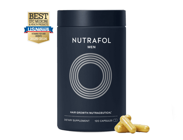 Nutrafol Men's Hair Growth Supplements, Clinically Tested for Visibly Thicker Hair and Scalp Coverage, Dermatologist Recommended - 1 Month Supply